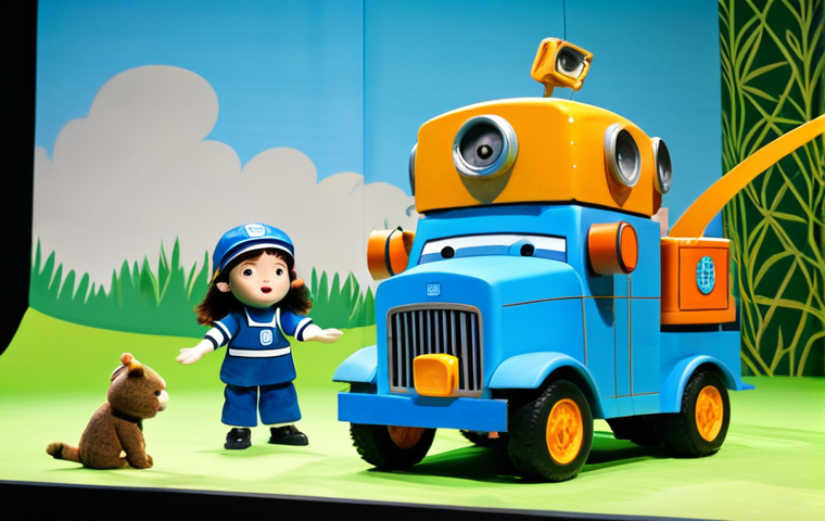 로보카폴리 어린이 인형극 - **Image Prompt 1: Enchanted Audience at the Robocar Poli Puppet Show**
    "A vibrant, eye-level sho...