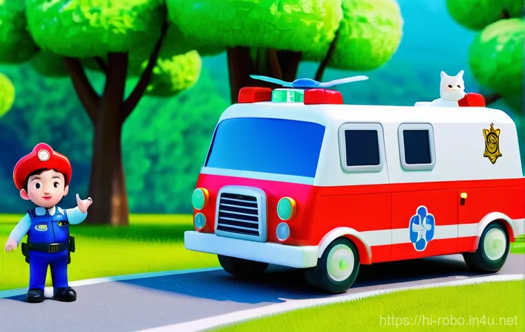 로보카폴리 애니메이션 추천 - **프롬프트:** A high-quality 3D animated scene depicting Robocar Poli, Roy, Amber, and Helly on a vibran...