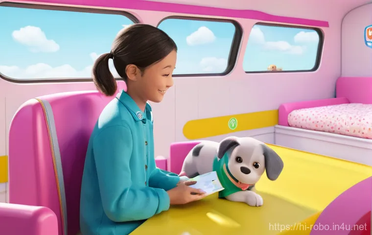 로보카폴리 애니메이션 추천 - **프롬프트:** A bright and cheerful 3D animated image showcasing Robocar Poli and three diverse children...