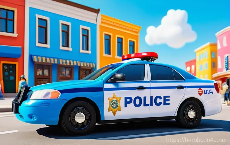 로보카폴리 캐릭터별 목소리 - **Prompt for Poli:**
    A bright blue and white anthropomorphic police car named Poli, with a frien...