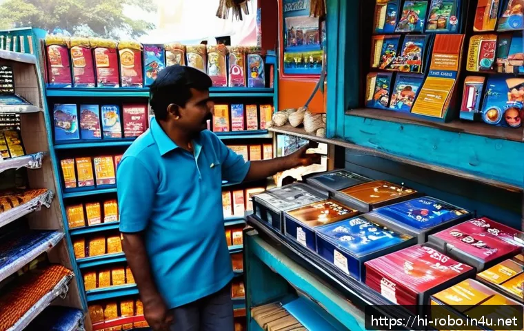 로보카폴리 DVD 판매 - A vibrant, detailed image of a trusted local Indian marketplace stall selling RoboCopoli DVDs, with ...
