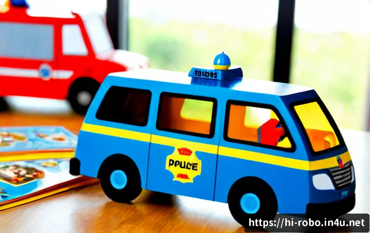Home 30 로보카폴리 스티커북 - Photorealistic close-up of a colorful children’s vehicle sticker activity book open on a tidy wooden...
